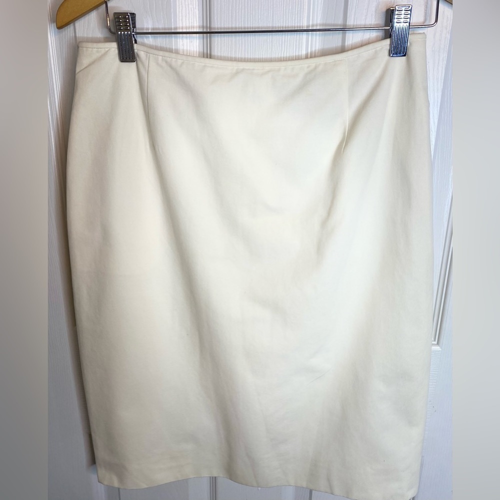 Eccoci Cream Cotton Lined Skirt